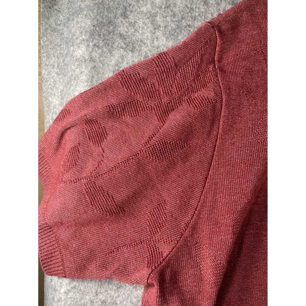 Alfred Dunner Woman 3X Rose Red‎ Floral Jacquard Short Sleeve Knit Sweater Top - Picture 5 of 5